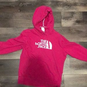 hot pink north face hoodie